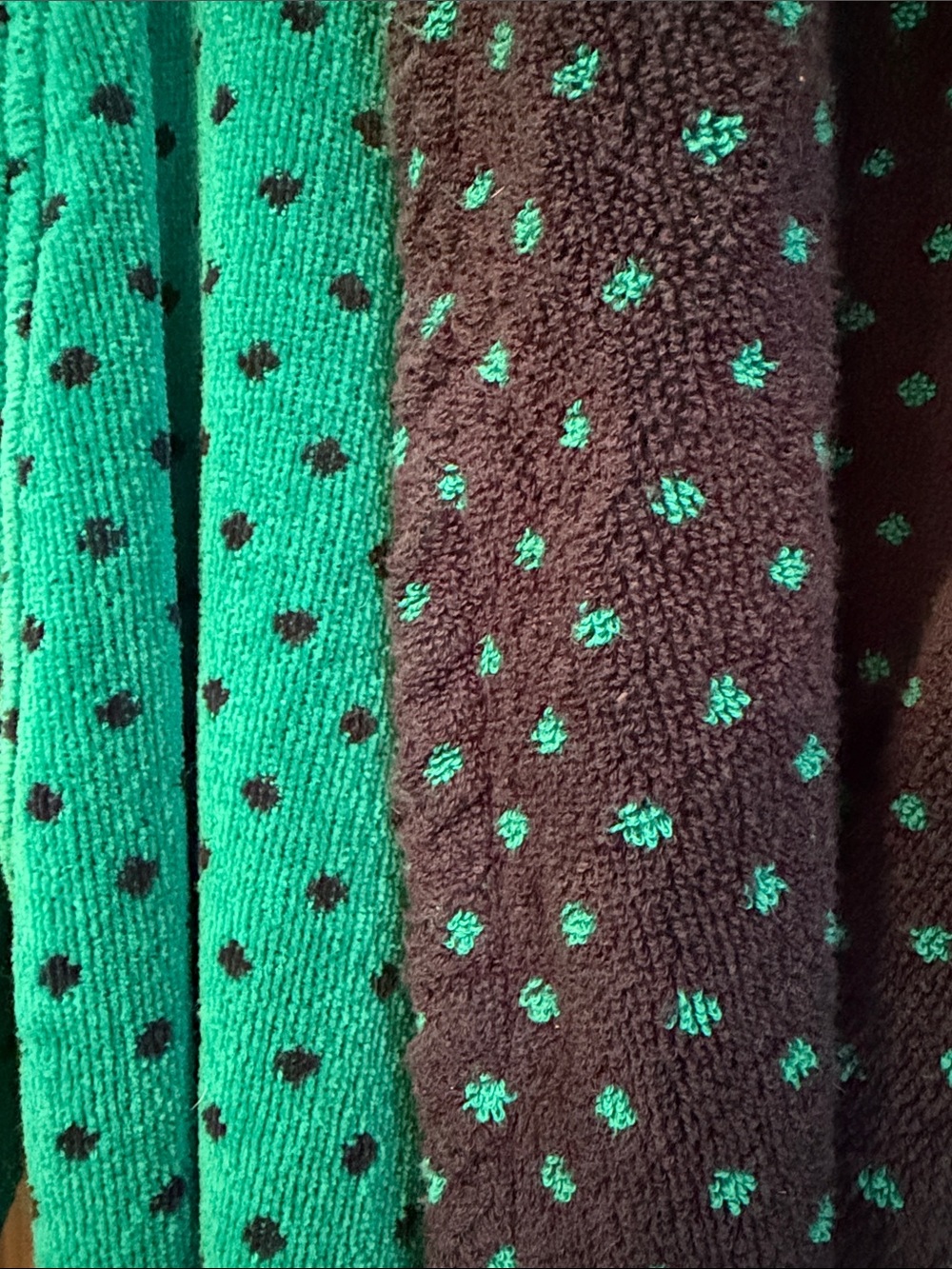 🔵🔵🔵BOGOHO🔵🔵🔵VTG John Weitz Polka-Dot Robe-Medium - Picture 6 of 13
